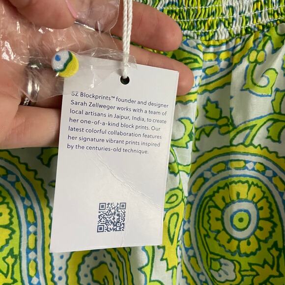 J.Crew SZ Blockprints Puff Sleeve Mini Dress with Pockets Summer Paisley Print - Picture 10 of 14